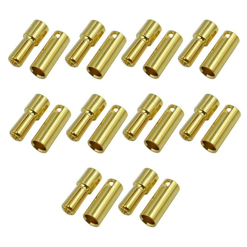 Hxchen 5.0mm Male Female Banana Plug Bullet Connector Replacements - (10 Pairs) - Image 1